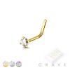 20 PCS OF  'L SHAPE' WITH GEM 925 STERLING SILVER NOSE STUD PACKAGE